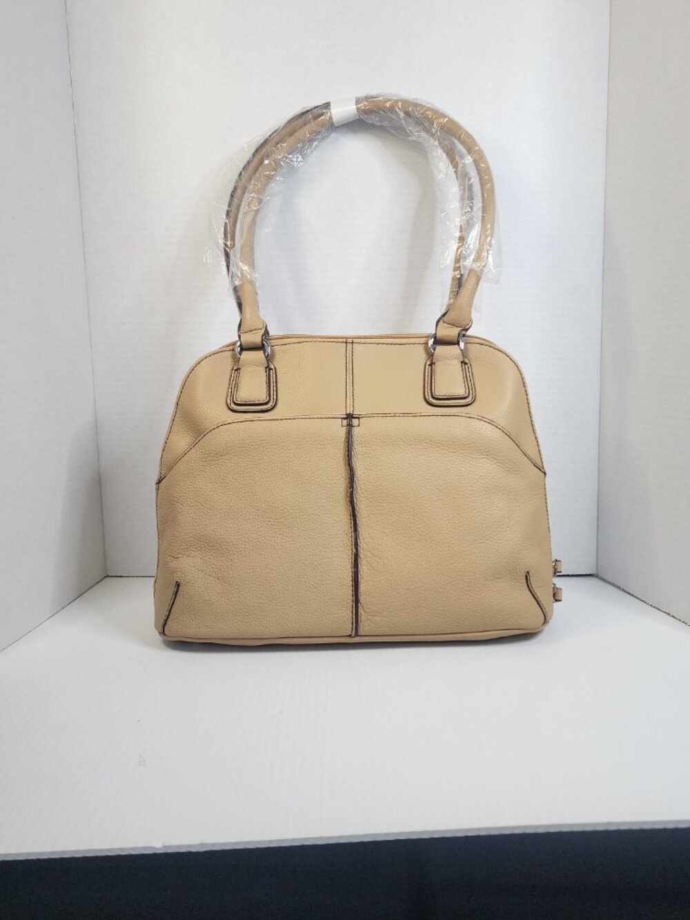 Tignanello Pebbled Leather Domed Satchel Shoulder Handbag Purse - Picture 7 of 12